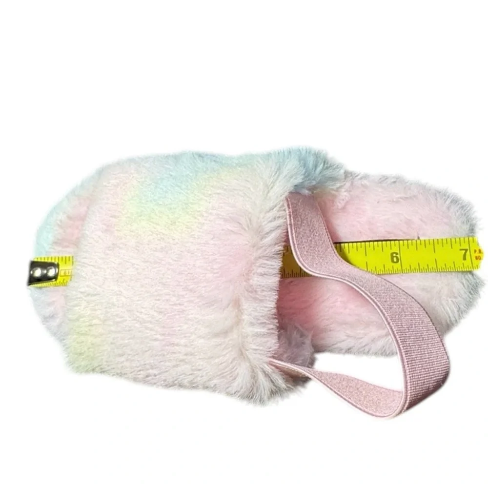 NWOT Kensie Girls Rainbow Colored Open Toe Slingback Slippers Size XL 11-12